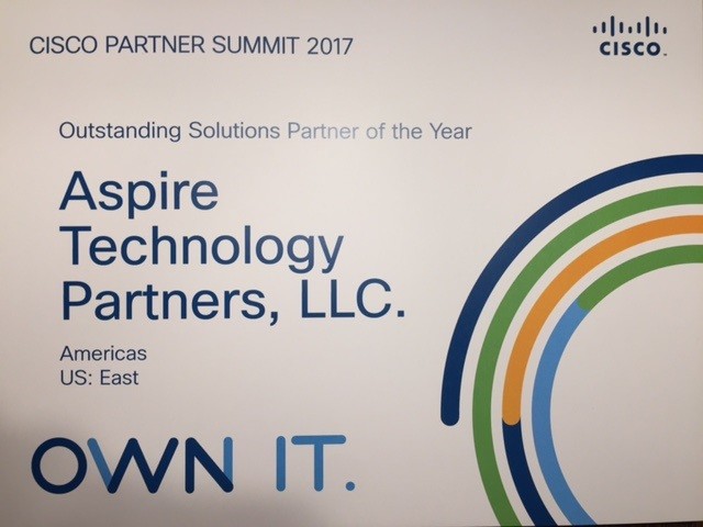 Aspire Receives Outstanding Solutions Partner Award at Cisco Partner Summit 2017 Featured Image