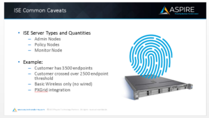 The ISE Server Types include admin nodes, policy nodes, and monitoring nodes.