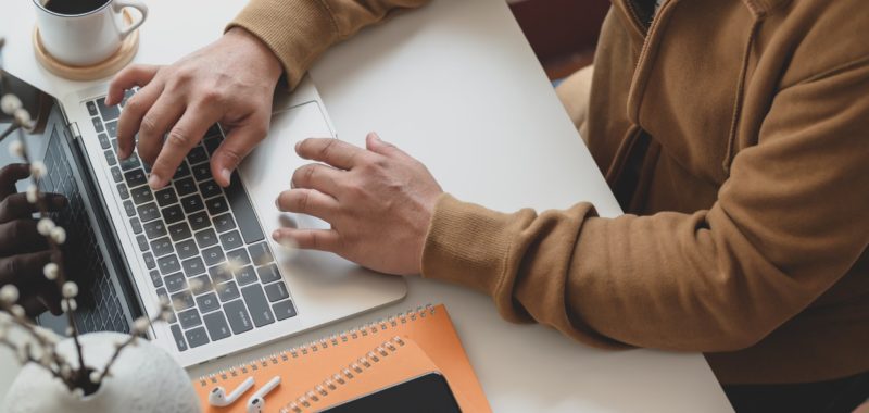 Person working on laptop