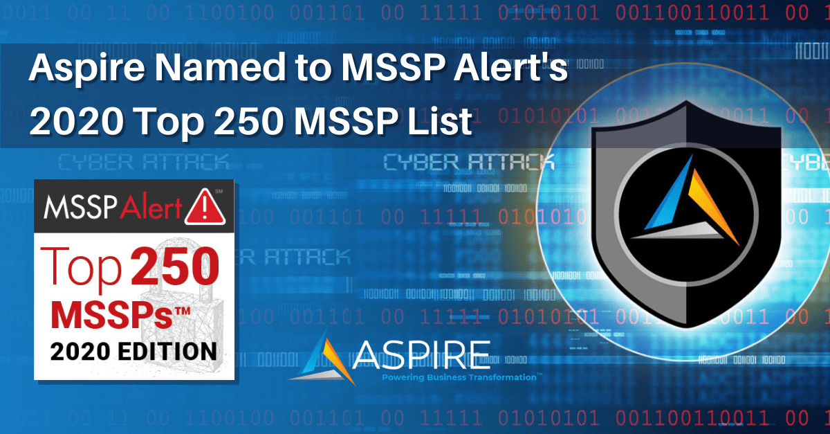 Aspire Technology Partners Named to MSSP Alert’s 2020 Top 250 MSSP List Featured Image