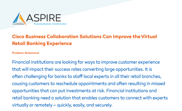 Cisco Business Collaboration Solutions Can Improve the Virtual Retail Banking Experience Featured Image