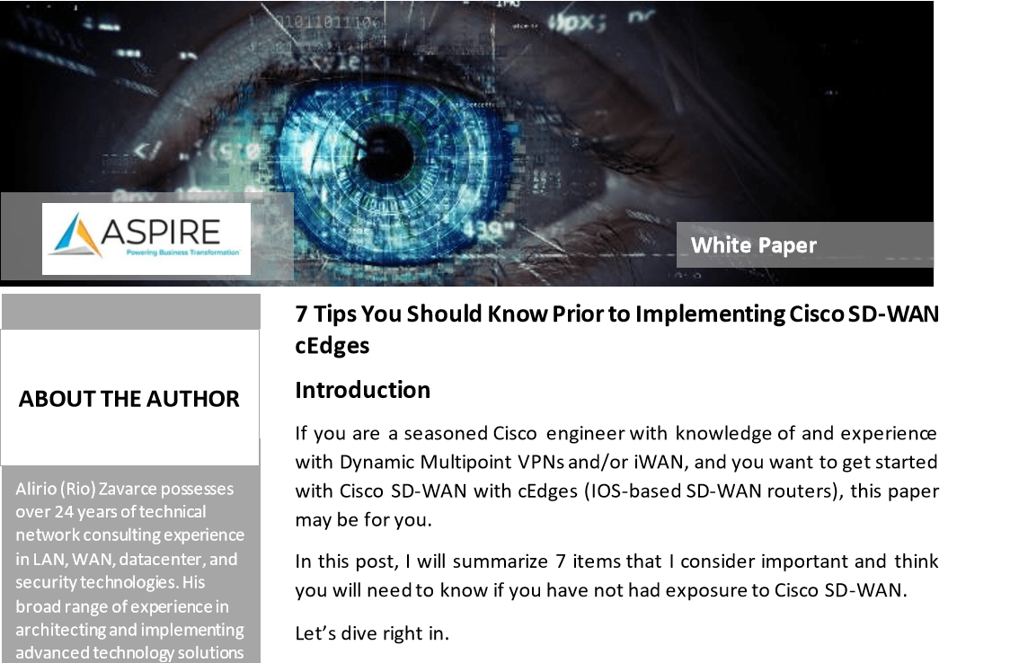 7 Tips You Should Know Prior to Implementing Cisco SD-WAN cEdges Featured Image