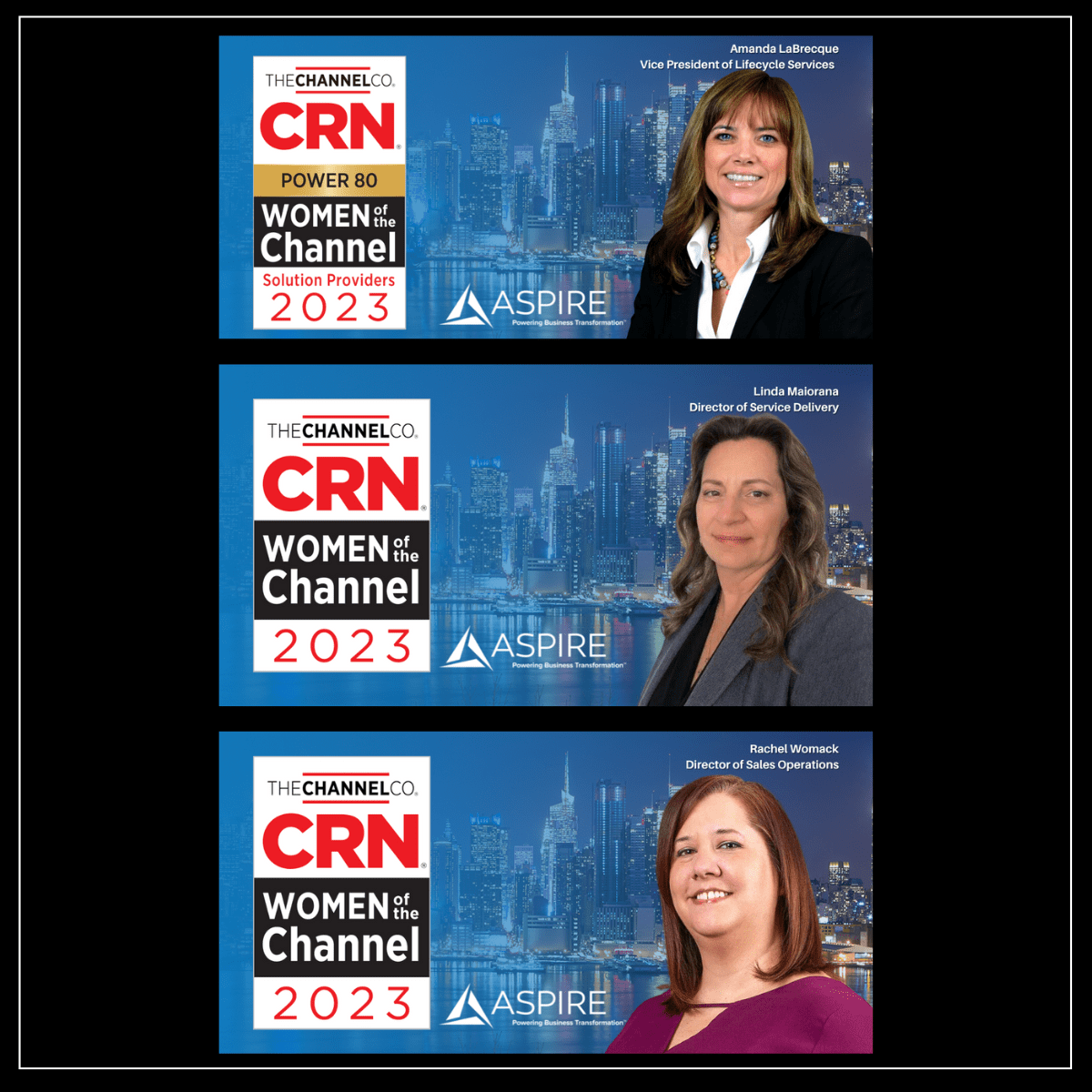 Aspire Technology Partners Announces Three Executives Honorees in CRN 2023 Women of the Channel List: Amanda LaBrecque, Linda Maiorana and Rachel Womack Featured Image