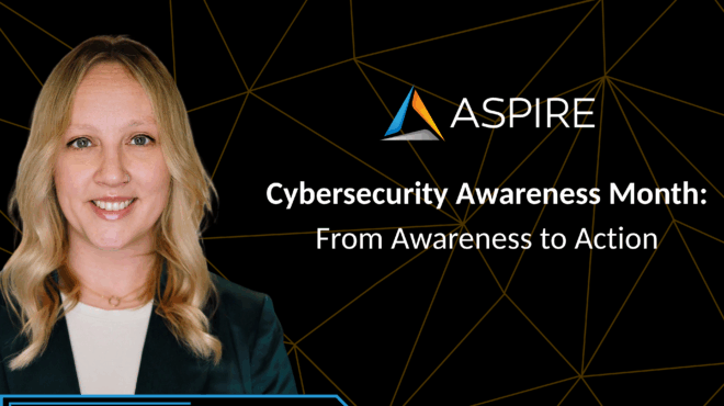 Image with Blog Author and Blog Title: Cybersecurity Awareness Month