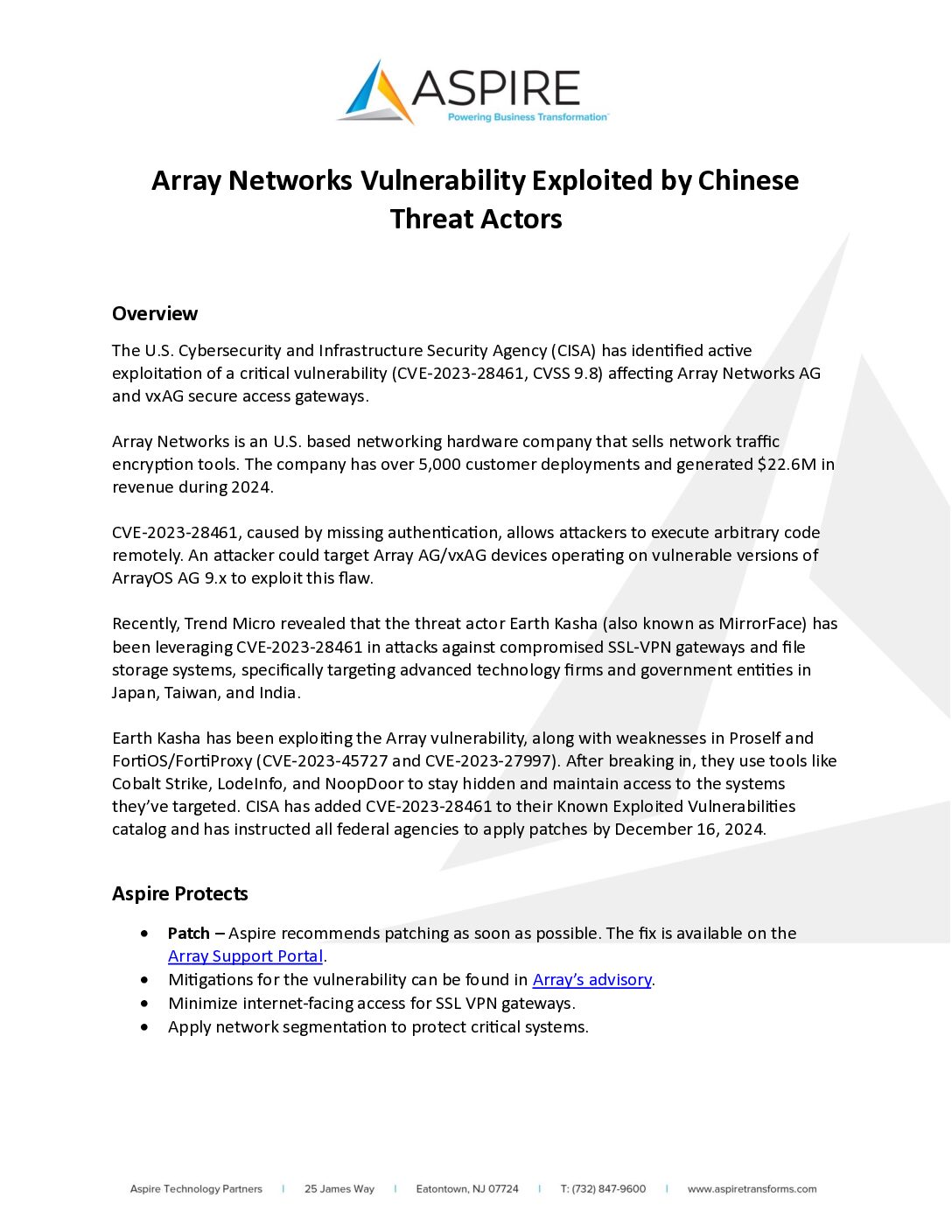 Array Networks Vulnerability Exploited by Chinese Threat Actors Featured Image