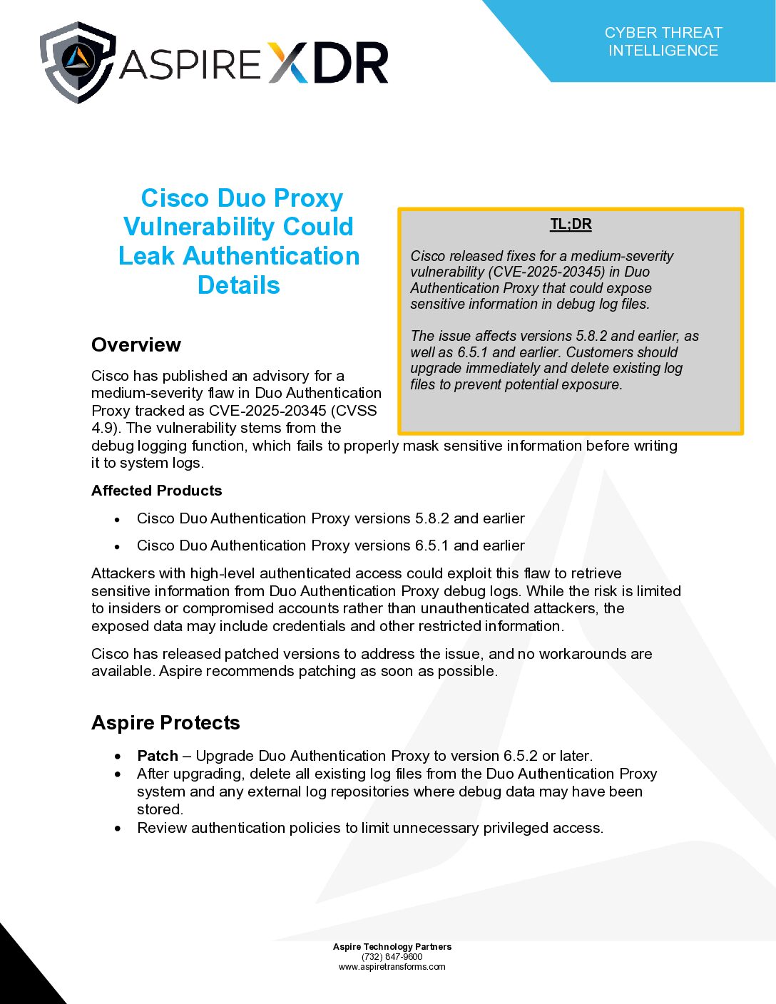 Cisco Duo Proxy Vulnerability Could Leak Authentication Details Featured Image