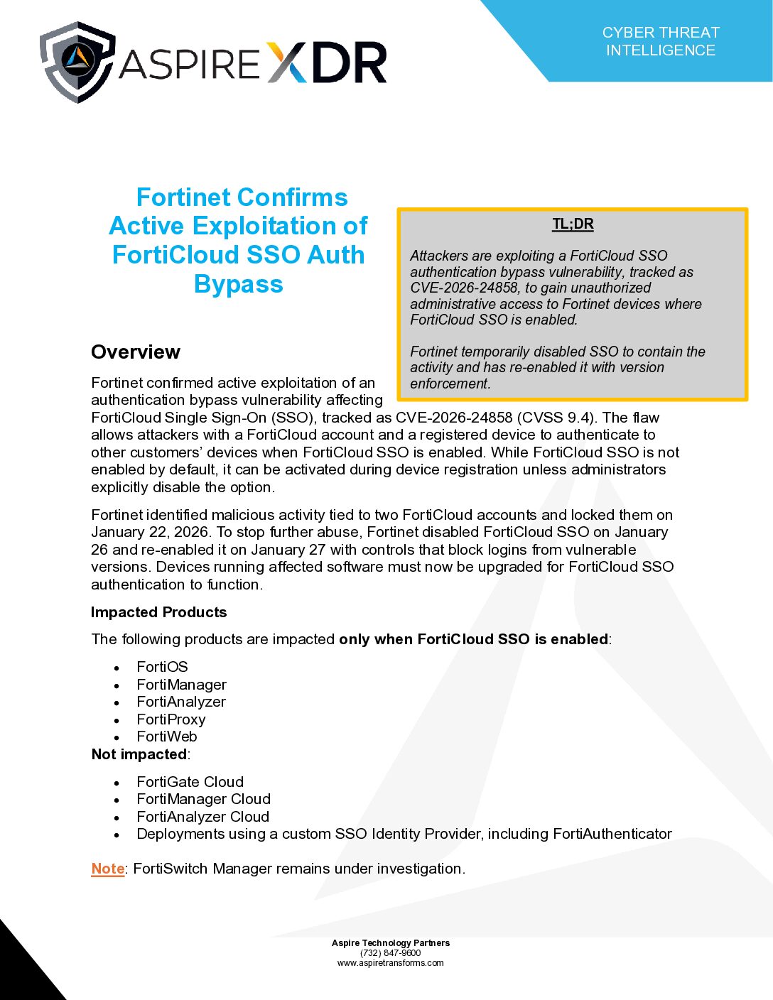 Fortinet Confirms Active Exploitation of FortiCloud SSO Auth Bypass Featured Image