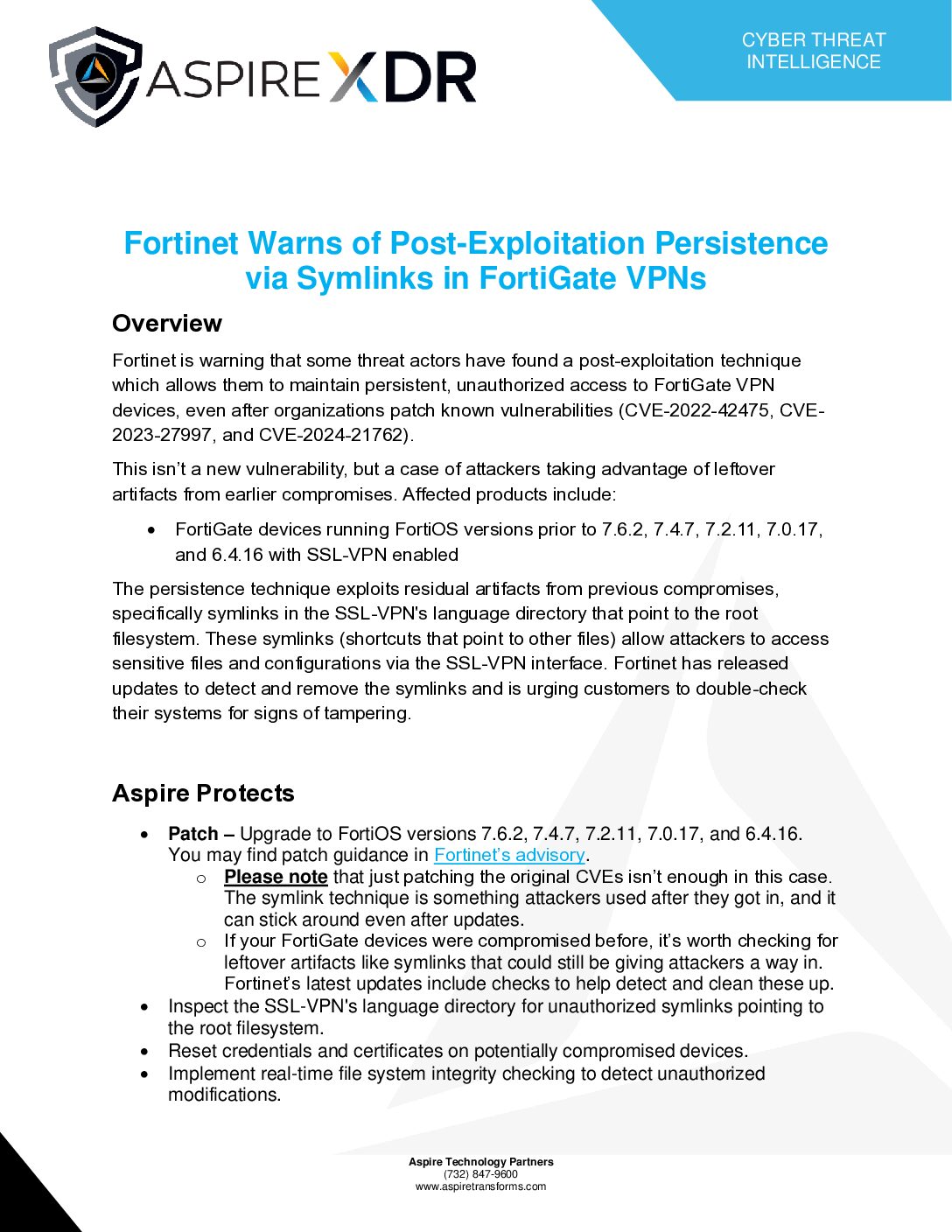 Fortinet Partner Case Database Fortinet Warns of Post-Exploitation Persistence via Symlinks in ...