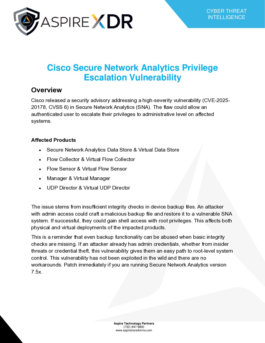 Cisco Secure Network Analytics Privilege Escalation Vulnerability Featured Image