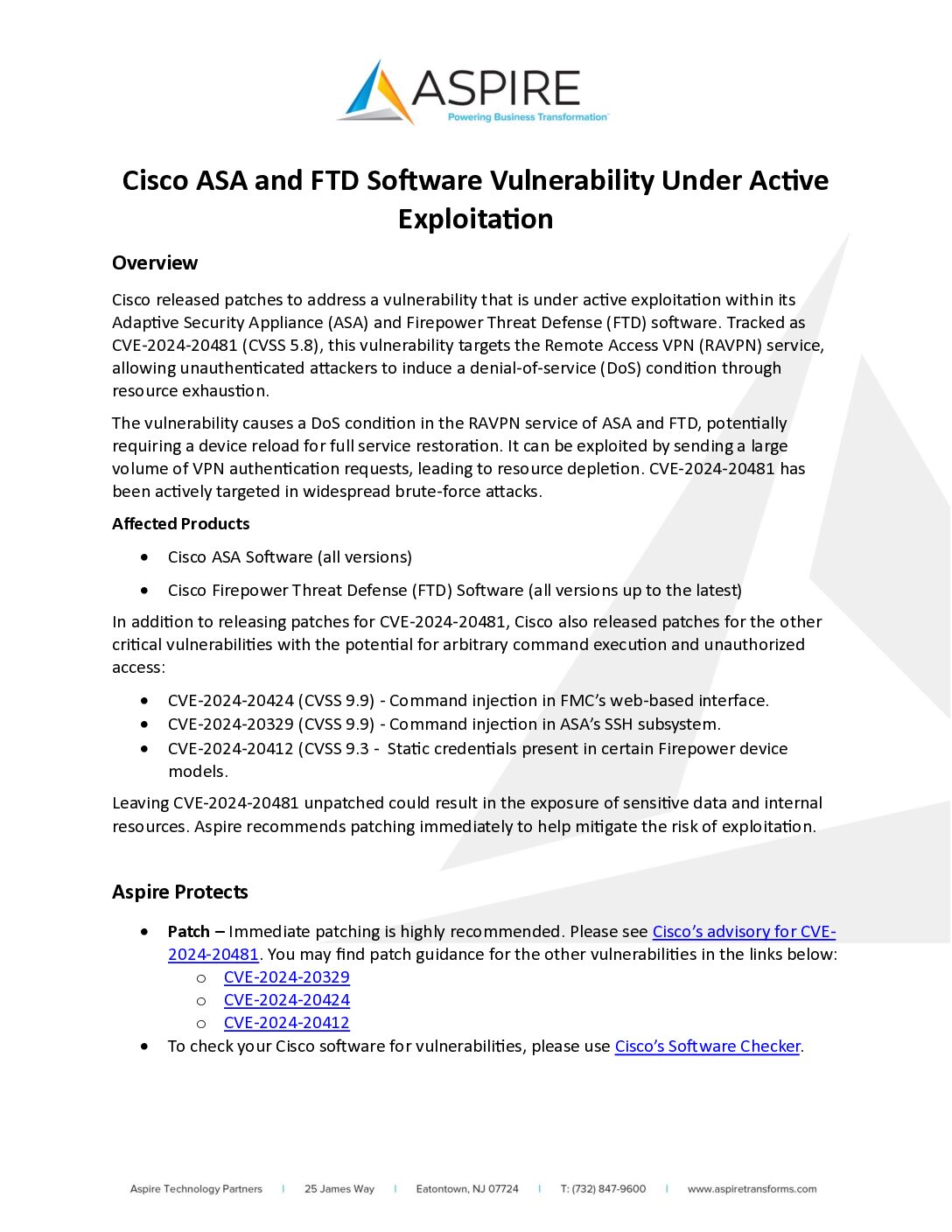 Cisco ASA and FTD Software Vulnerability Under Active Exploitation Featured Image