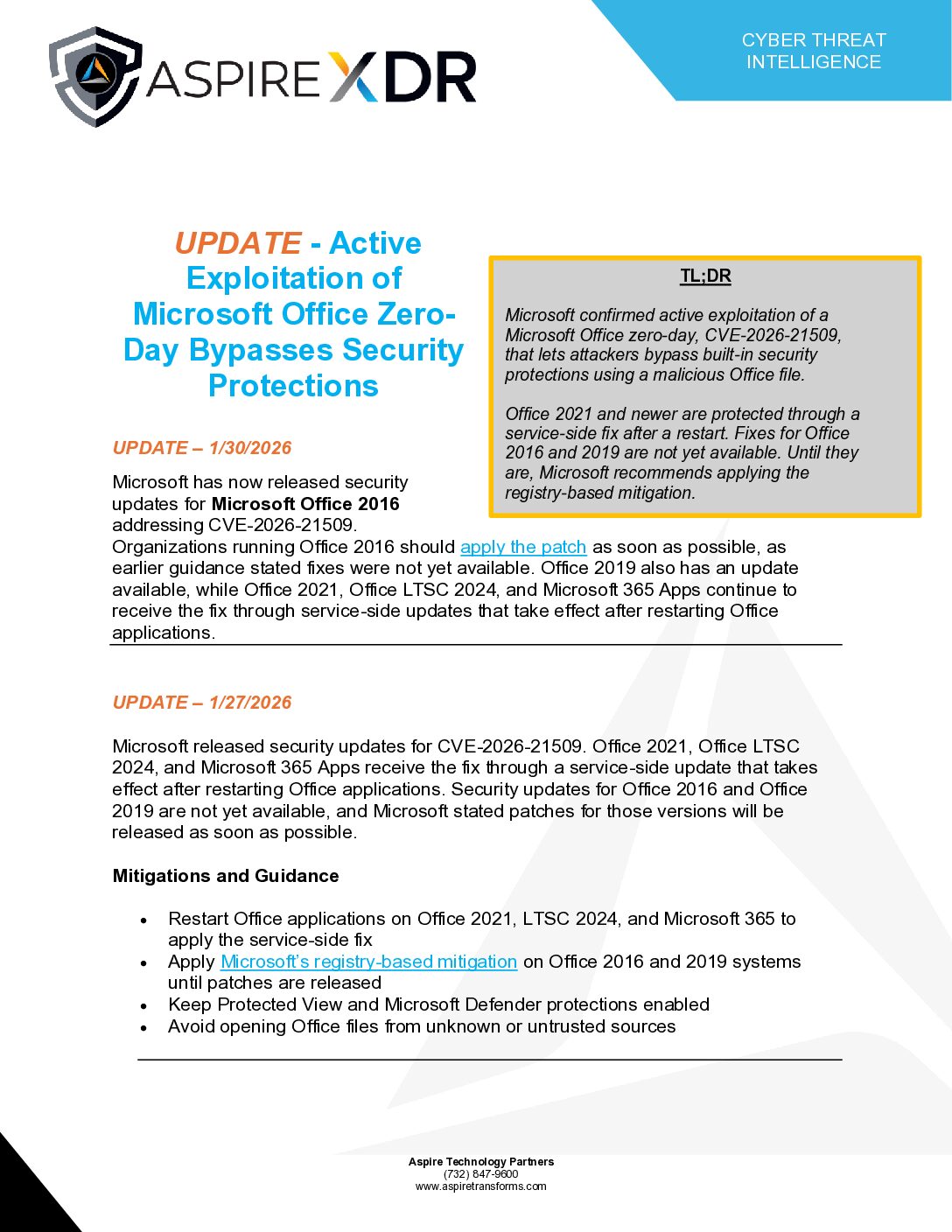 UPDATE – Active Exploitation of Microsoft Office Zero-Day Bypasses Security Protections Featured Image