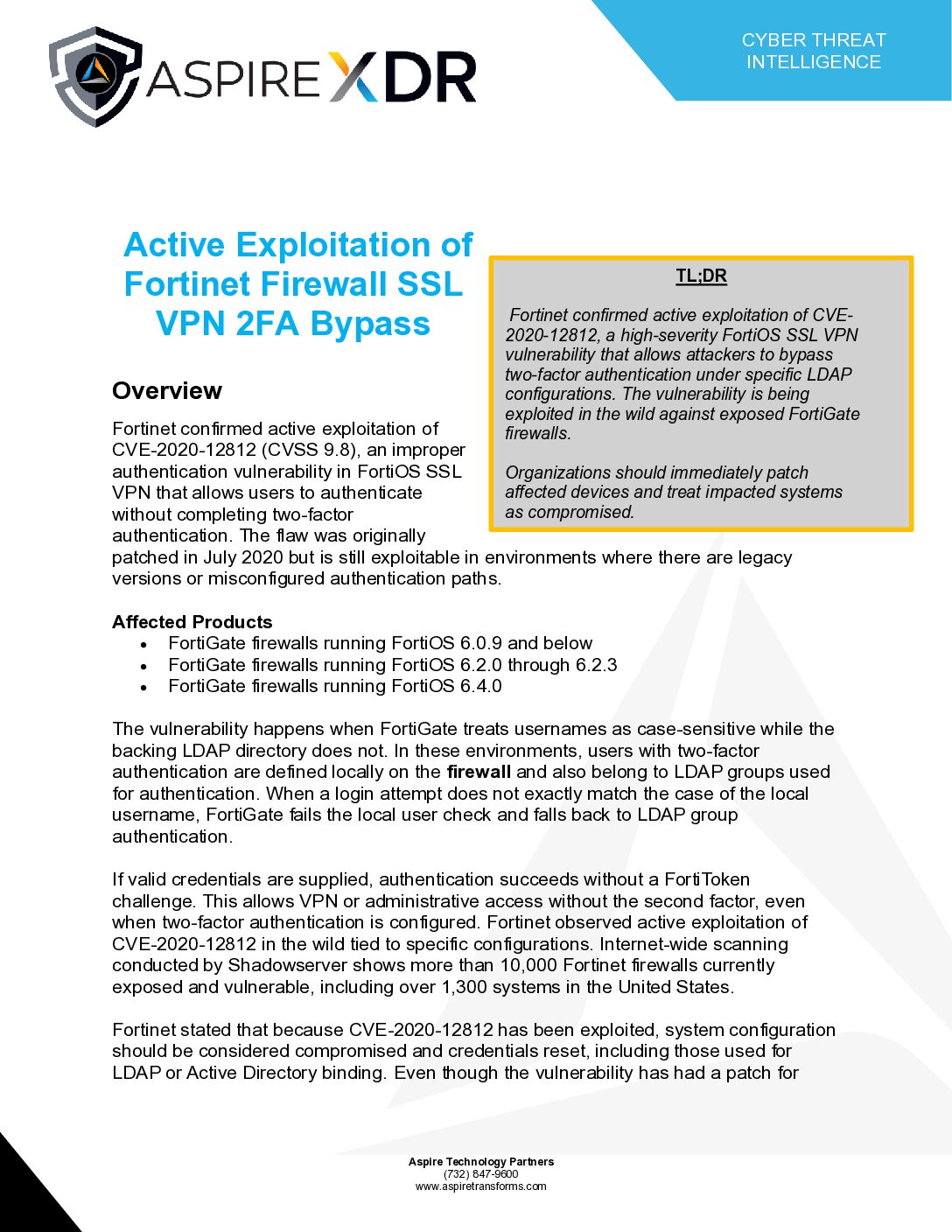 Active Exploitation of Fortinet Firewall SSL VPN 2FA Bypass Featured Image