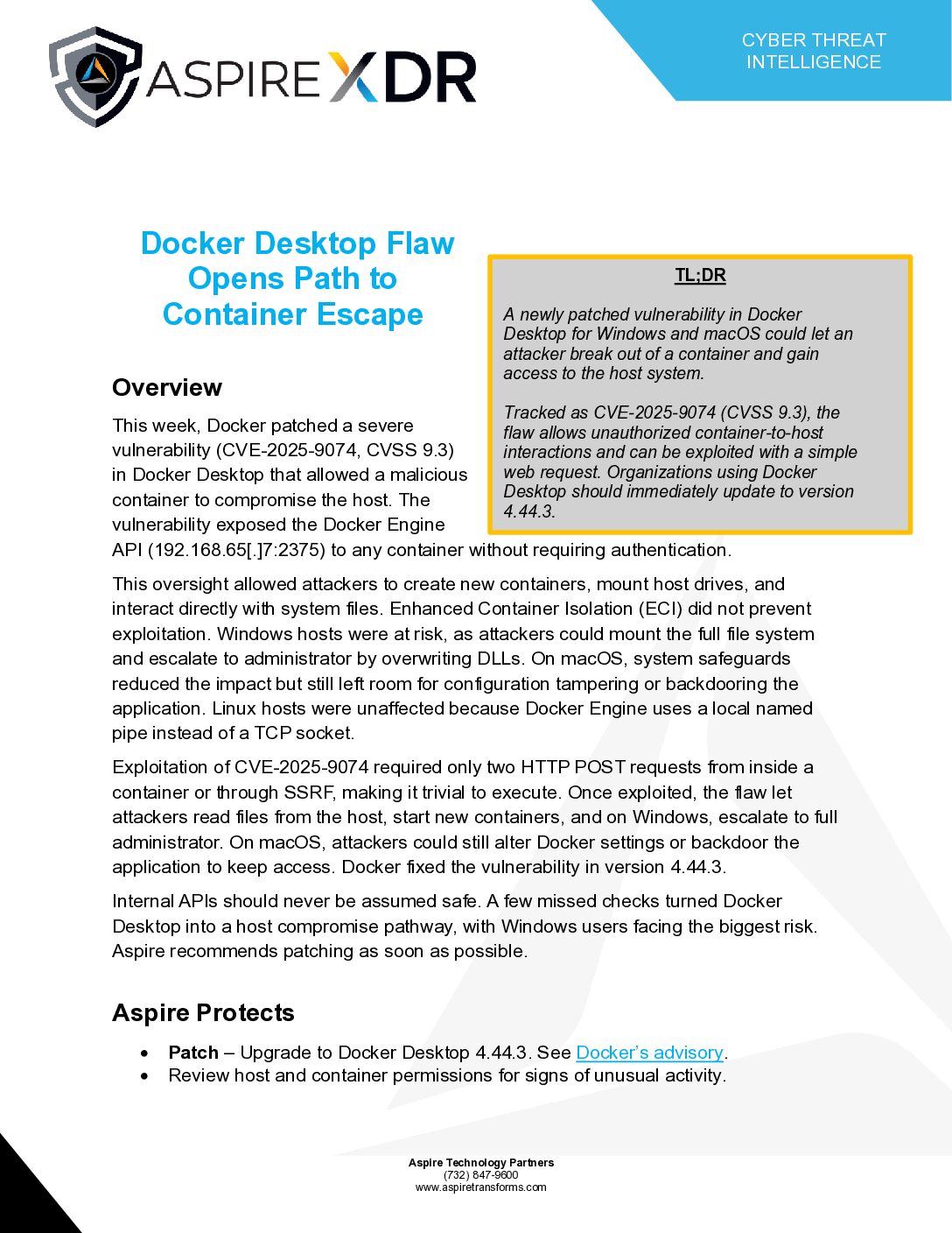 Docker Desktop Flaw Opens Path to Container Escape Featured Image