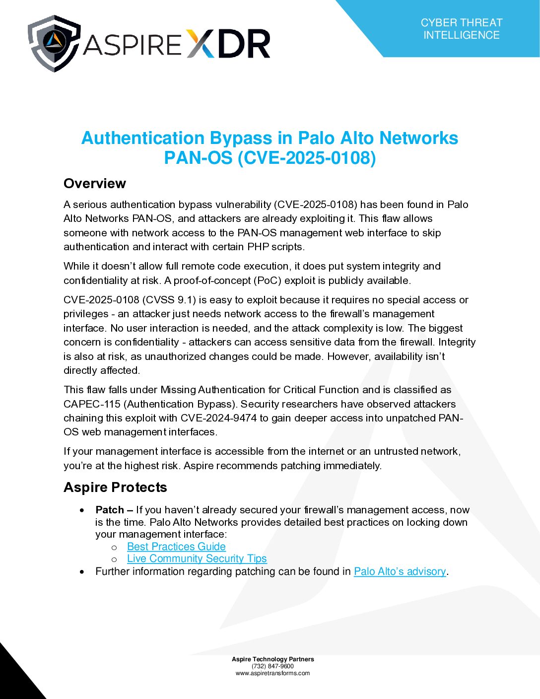Authentication Bypass in Palo Alto Networks PAN-OS (CVE-2025-0108) Featured Image